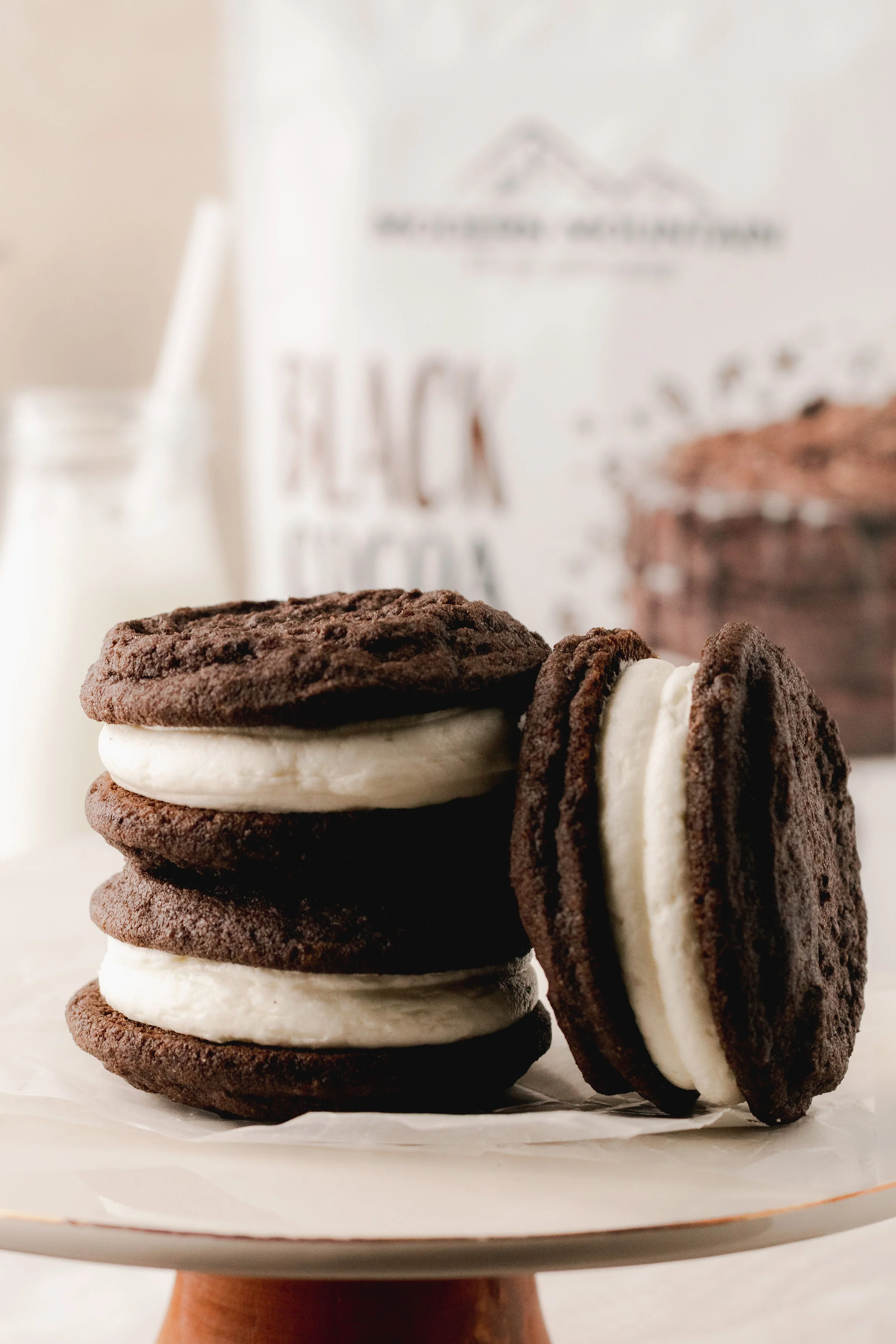 Jet-black crackle cookies baked with Modern Mountain Black Cocoa